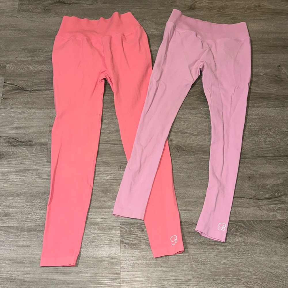 Bombshell Sportswear Pink and Lavender Leggings